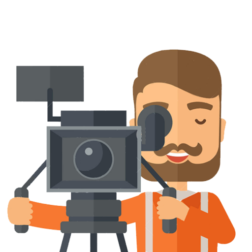 Man using a vintage camera